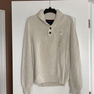 NWT Tommy Hilfiger Shawl Neck Sweater Oatmeal Heather - M